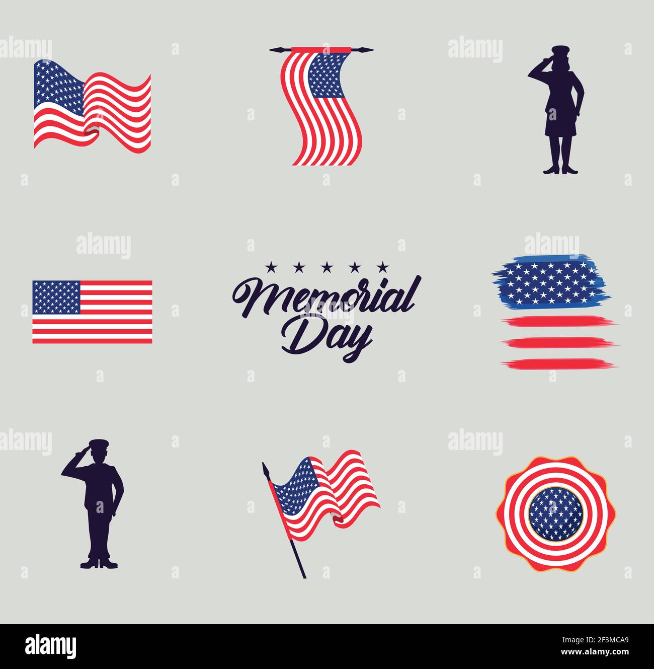 memorial day icons Stock Vector Image & Art Alamy