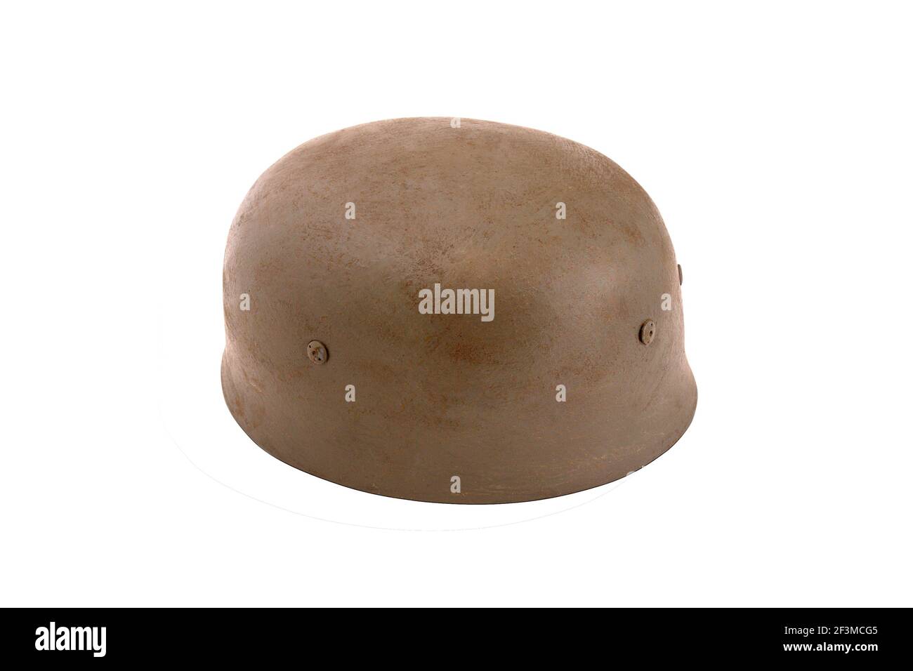 Vintage German army paratrooper battle helmet (model M38) from Second World War period, on isolated background Stock Photo