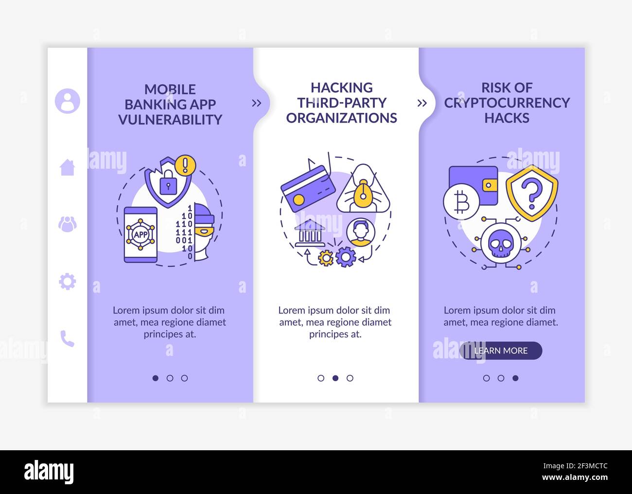 Phone password hacking threat onboarding vector template Stock Vector