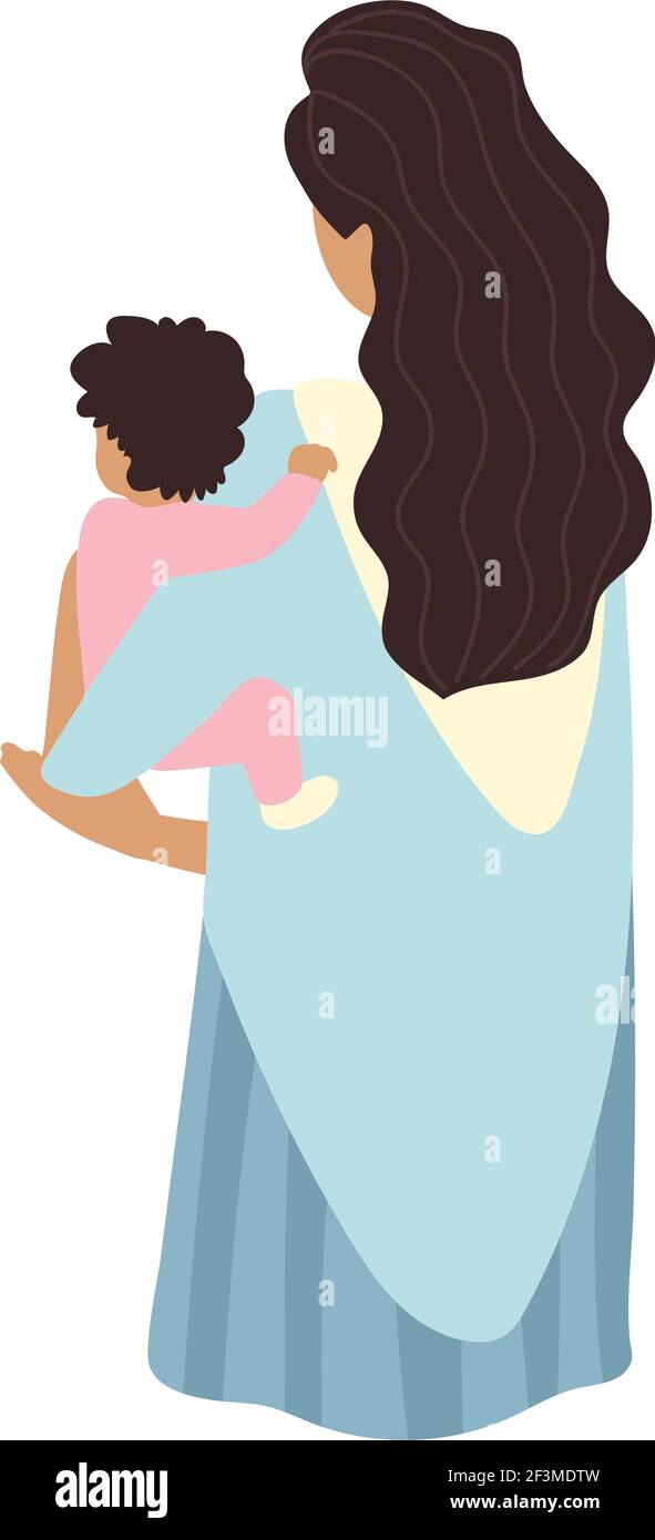 mother carrying baby boy cartoon Stock Vector Image & Art - Alamy