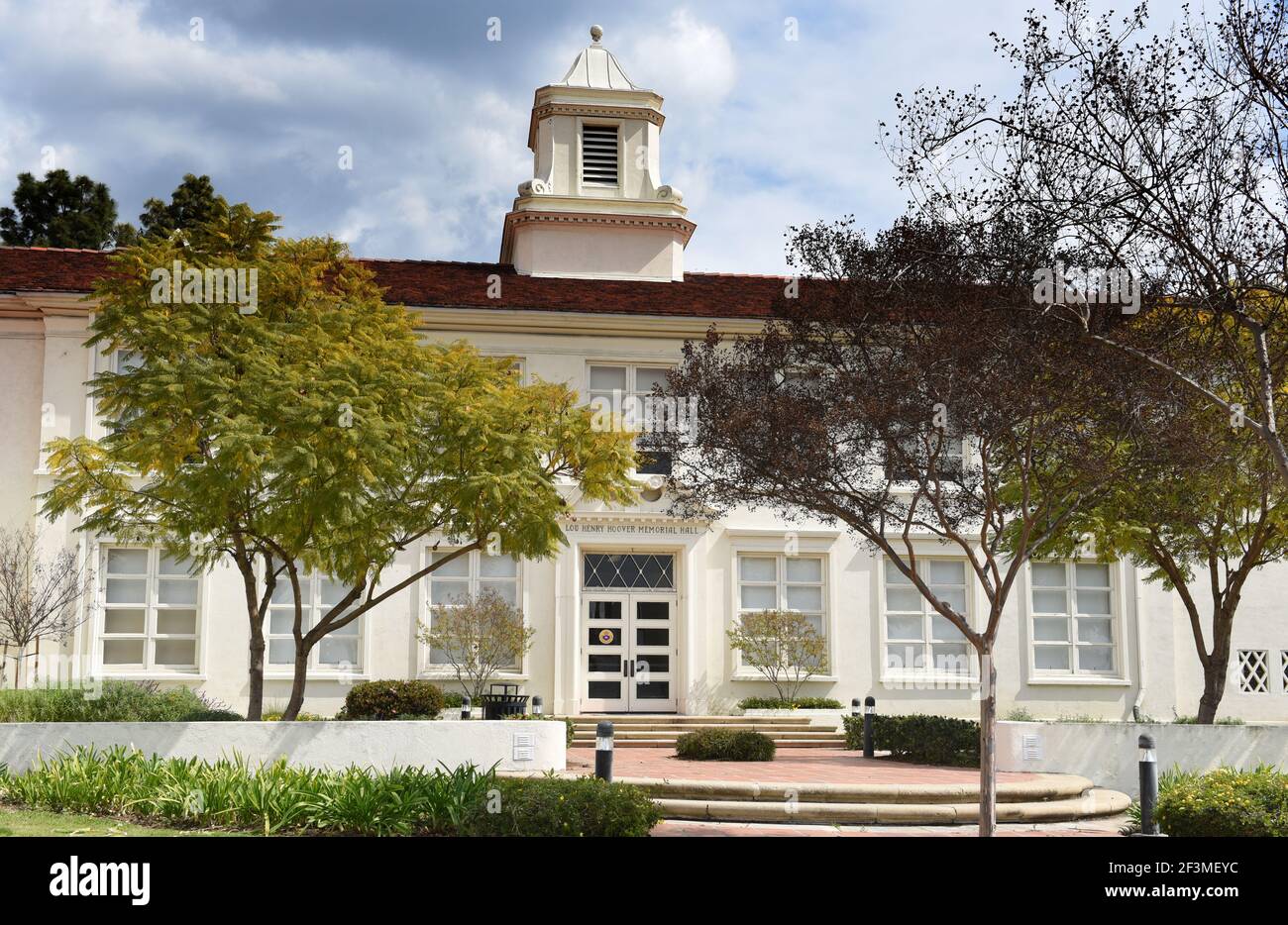 WHITTIER, CALIFORNIA 12 MAR 2021: Lou Henry Hoover Memorial Hall on the campus of Whittier College. Stock Photo