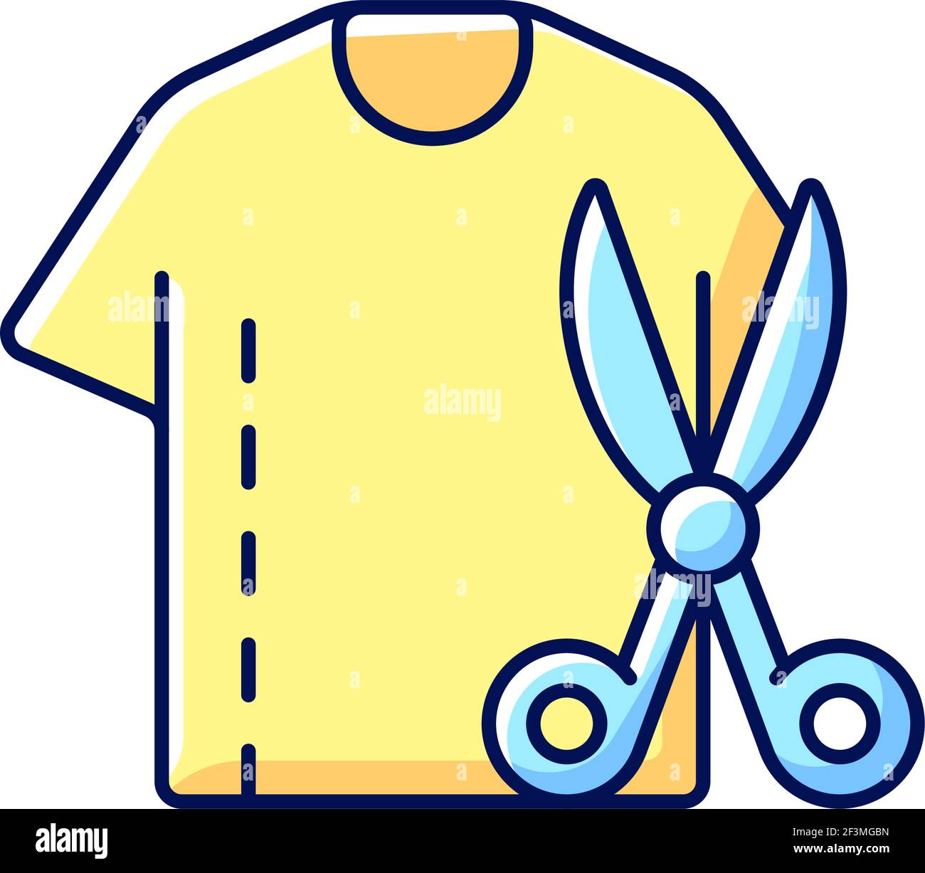 Resizing clothes RGB color icon Stock Vector
