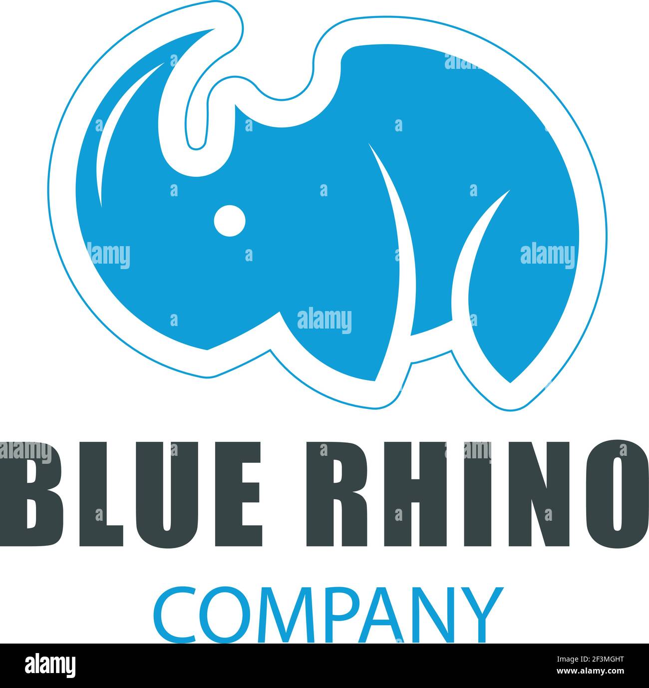 Blue rhino logo Stock Vector