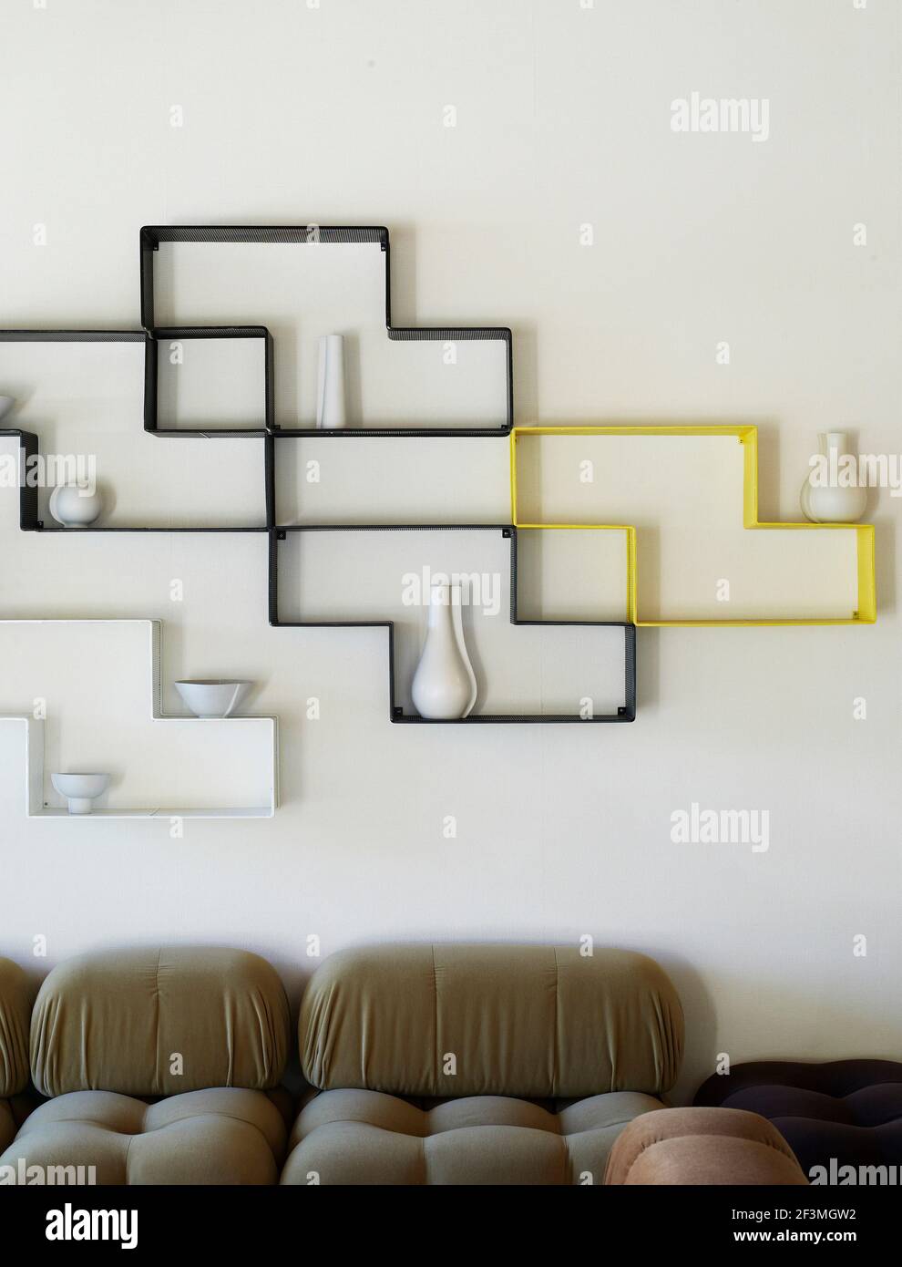 Wall shelves California home, USA Stock Photo Alamy