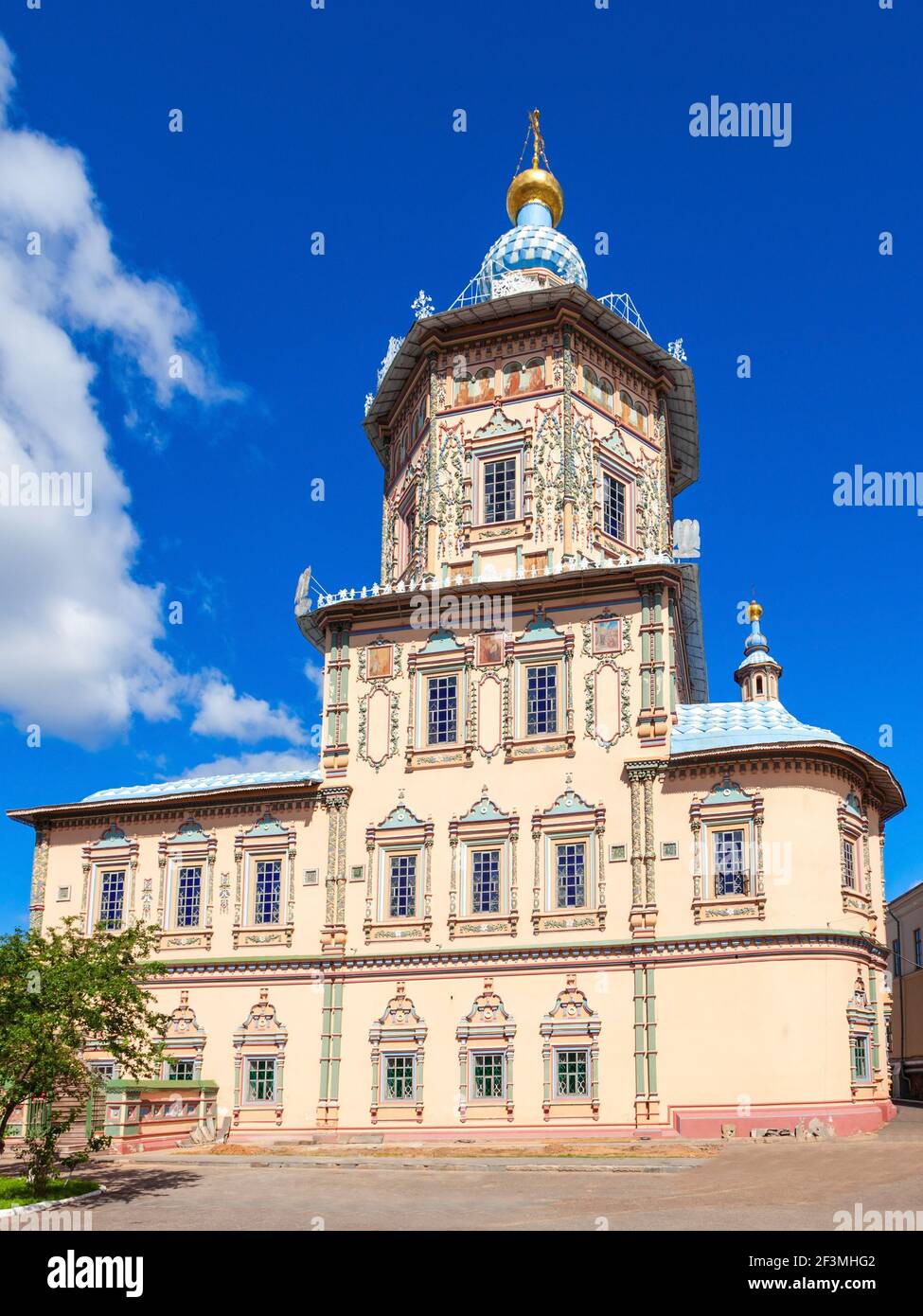 Cathedral of the Saint Apostles Peter and Paul or Petropavlovsky Cathedral is a Russian Orthodox church in Kazan, Tatarstan republic of Russia. Stock Photo