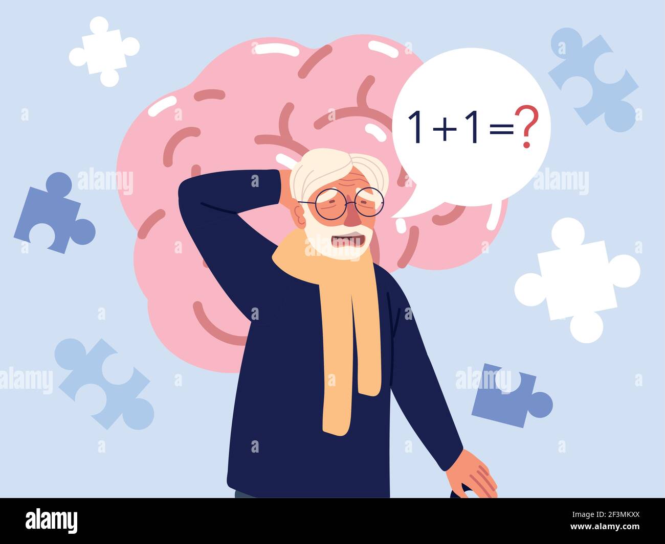 alzheimer old man dementia confused Stock Vector Image & Art Alamy