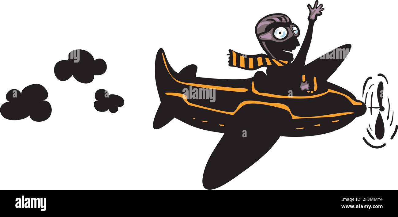 Vector illustration of a cartoon plane Stock Vector