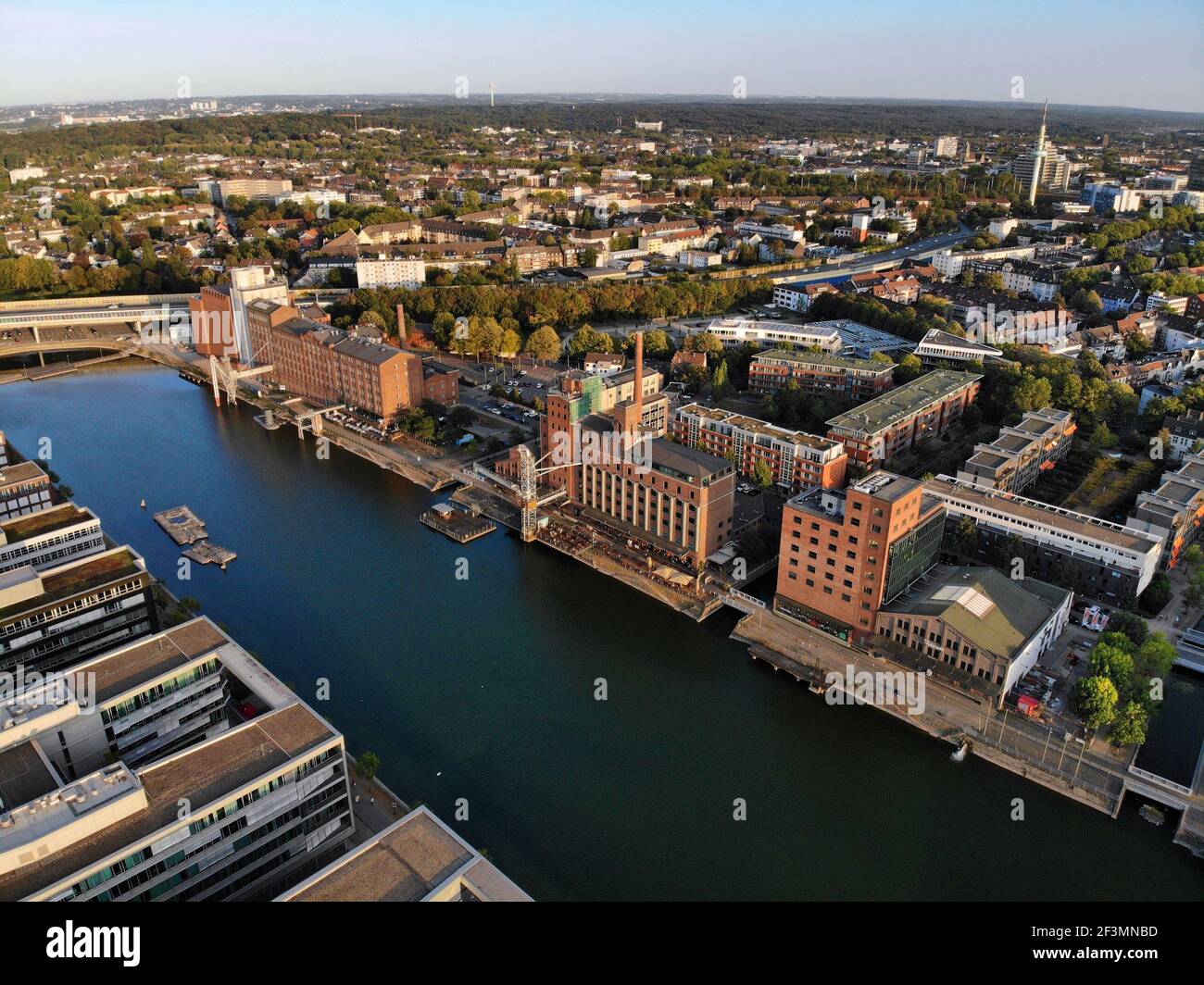 Duisburg city in Germany. Inner Harbor (Innenhafen). Former industrial architecture. Stock Photo