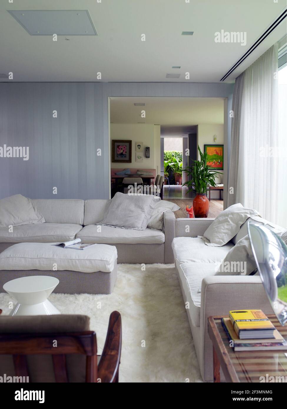 Sofas in living room in Brazilian home Stock Photo
