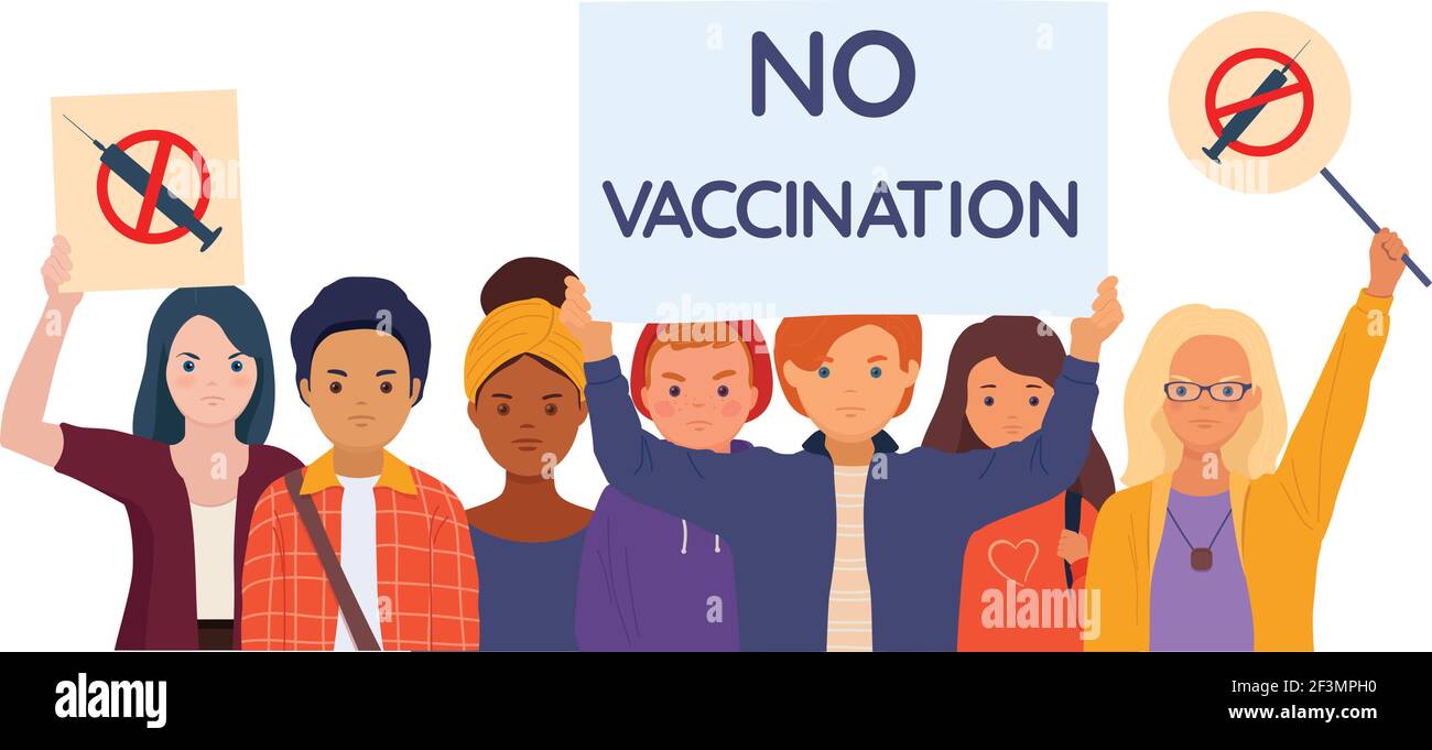 public demonstration against mandatory vaccination Stock Vector