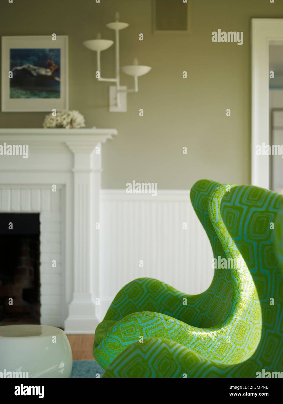 hanging egg chair in living room in 2 1 2 men show on Arne Jacobsen Egg Chair High Resolution Stock Photography And Images Alamy