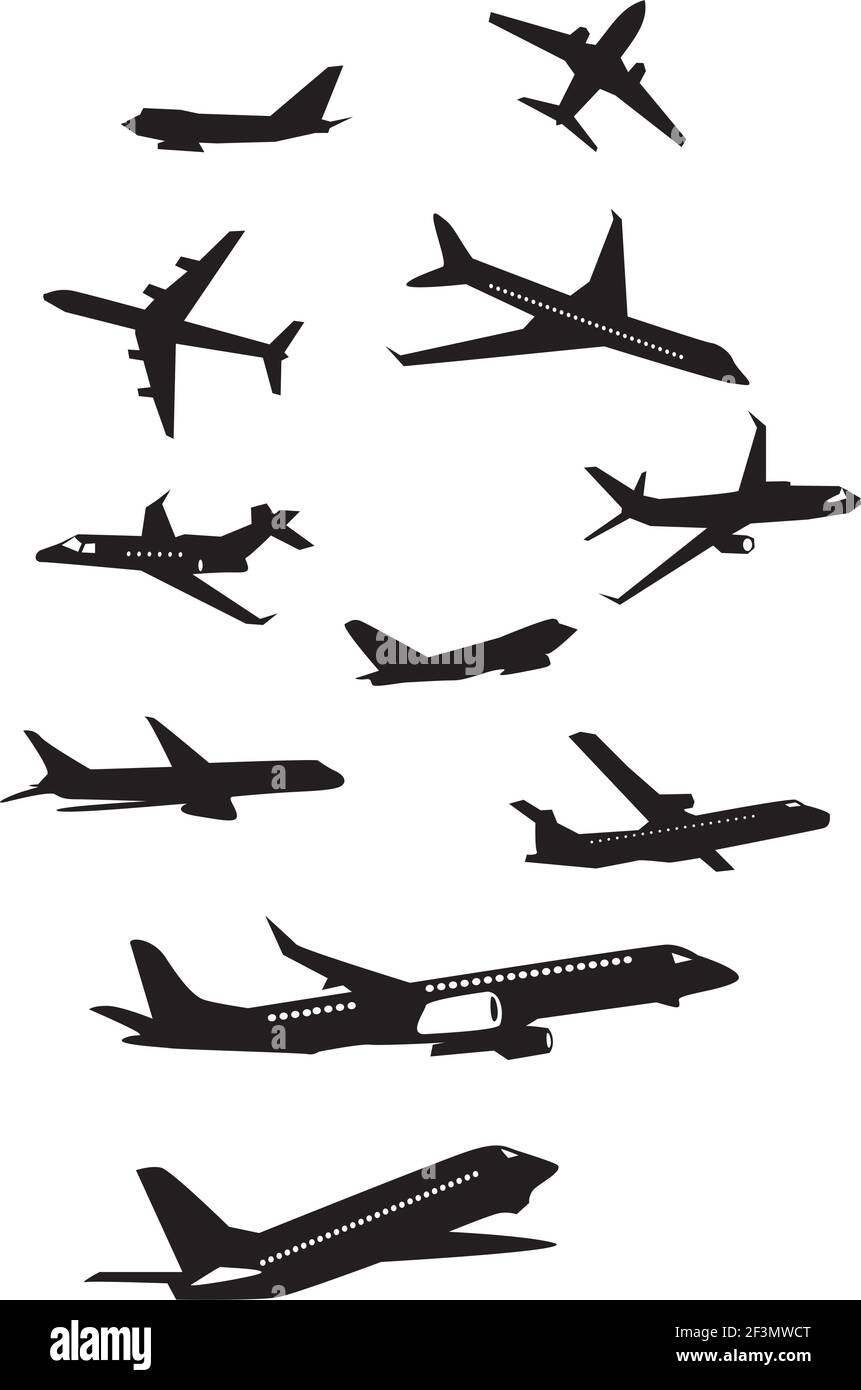 Collection of airplane silhouettes Stock Vector Image & Art - Alamy