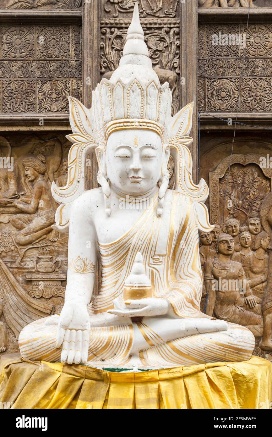 Buddha Statue Near Gangaramaya Temple In Colombo Sri Lanka