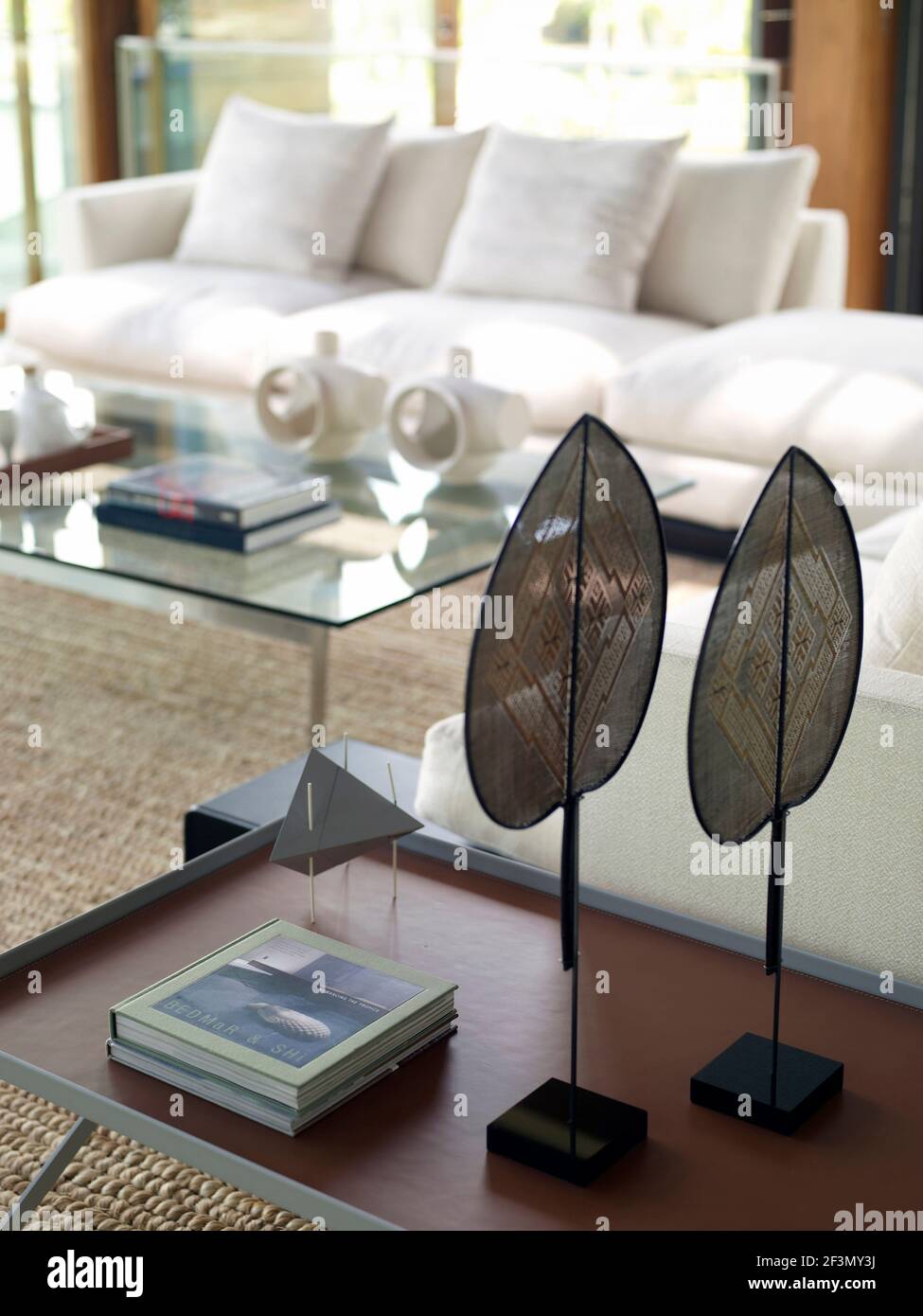 Ornaments on coffee table in living room of Singaporean home Stock ...