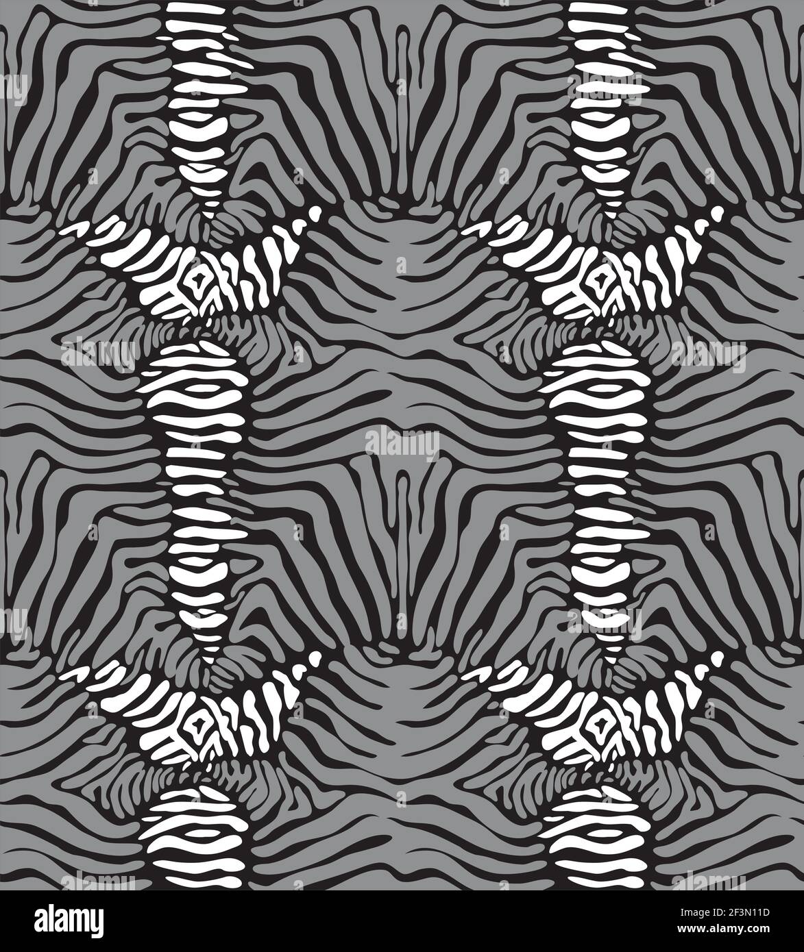 Zebra Leopard Pattern Mix Black White Seamless Background Wild