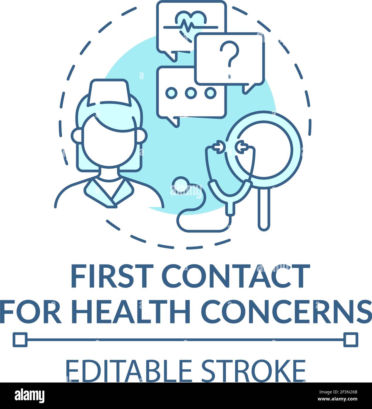 First contact for health concerns blue concept icon Stock Vector Image & Art Alamy