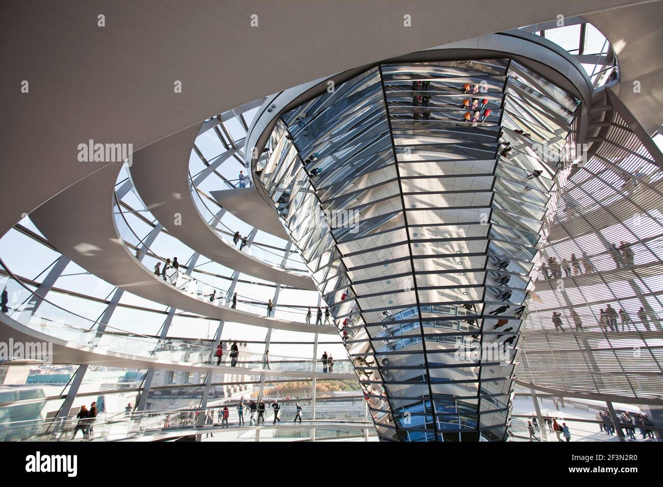 Germany, Berlin, Reichstag, The Glass Dome, 1999, created by Sir Norm Foster Stock Photo