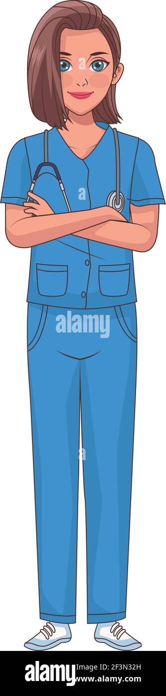 nurse standing character Stock Vector Image & Art - Alamy