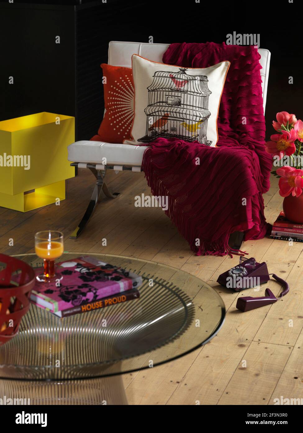 red throws and cushions