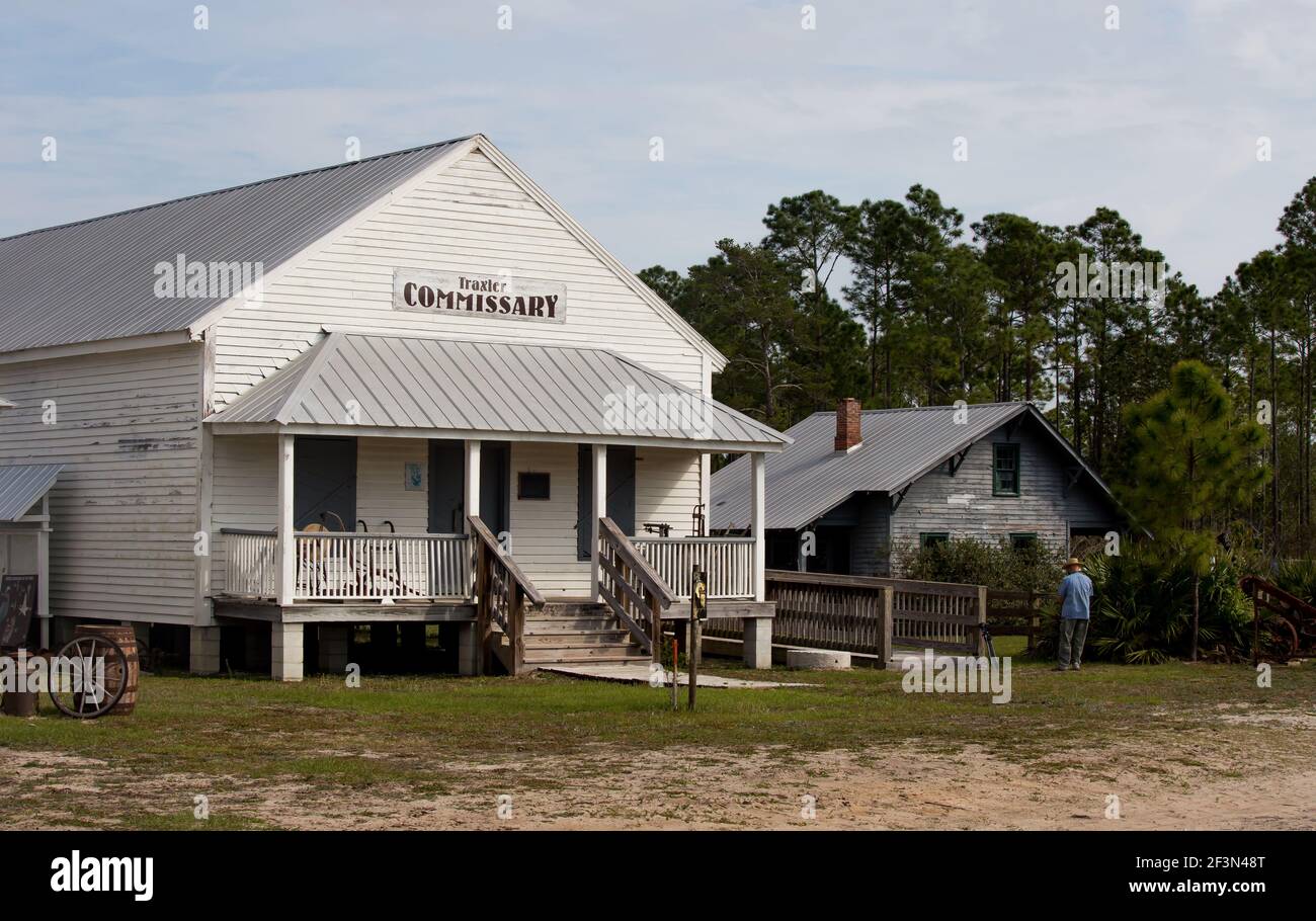 The commissary store was like a general store and was crucial source of items that could not be made by the families in early Florida Stock Photo