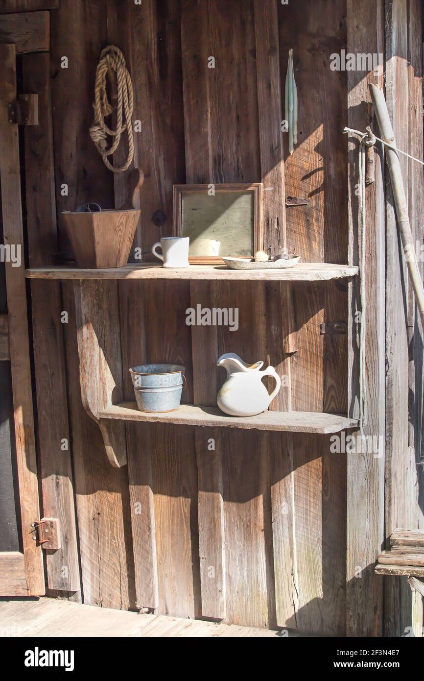 Items necessary for pioneer living in the 1890s in rural Florida Stock Photo
