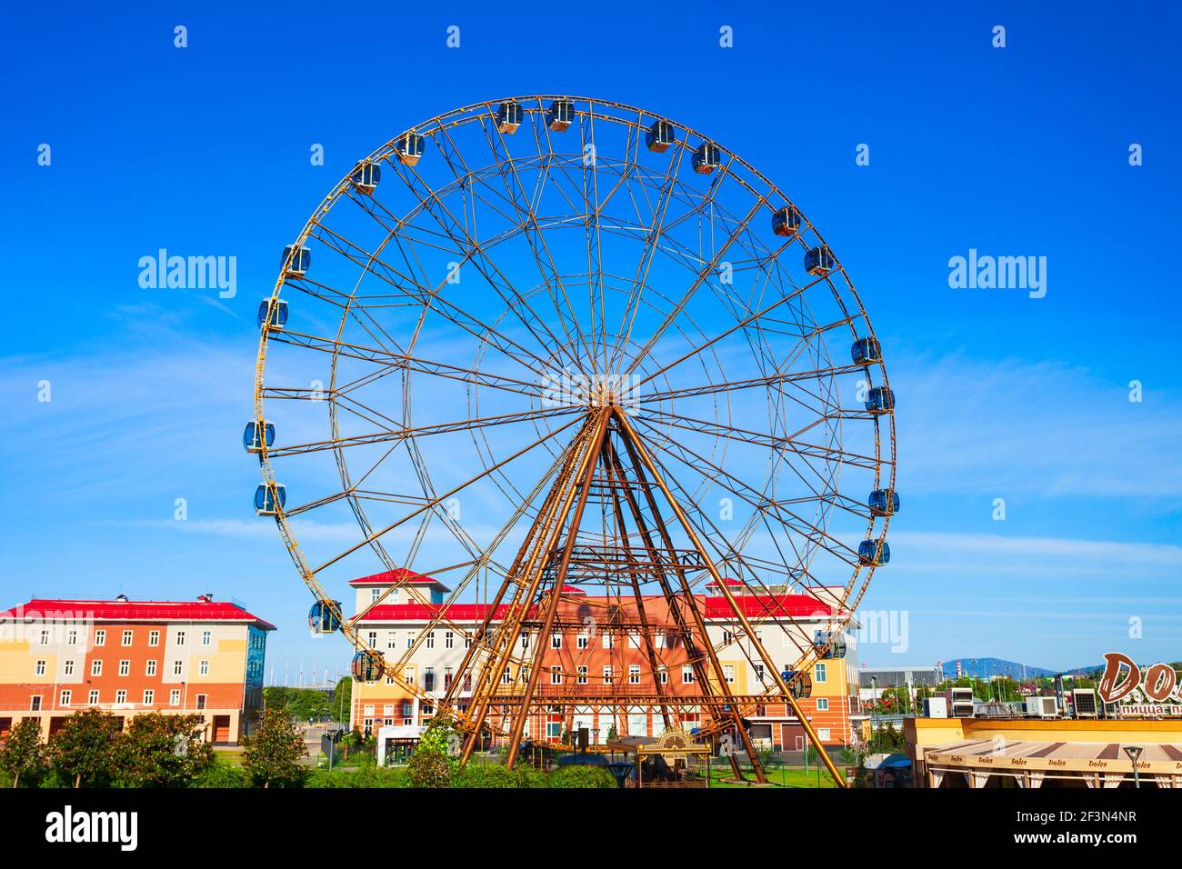 Sochi, Russia - October 04, 2020: Ferris Fheel in Sochi Theme Park in Sochi resort city in Russia Stock Photo