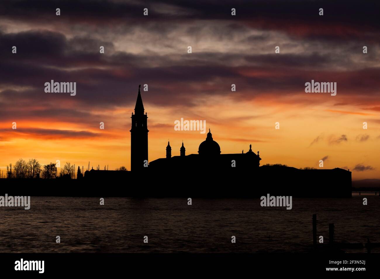 Church of San Giorgio Maggiore at sunset, Venice, Italy. Stock Photo