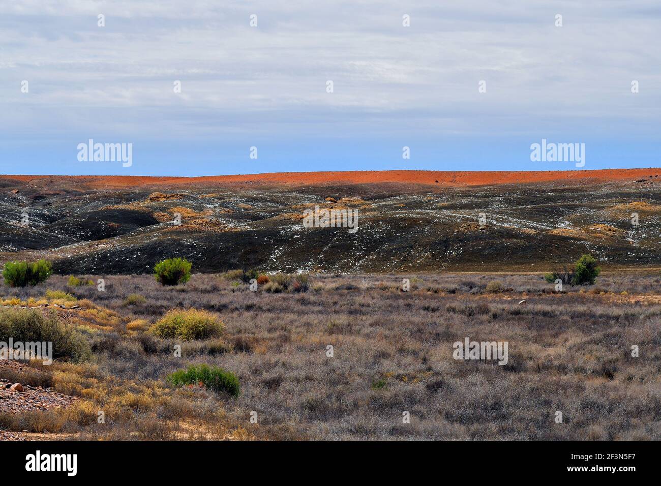 Australia, Coober Pedy, grim landscape named Moon Plaine, a vast ...