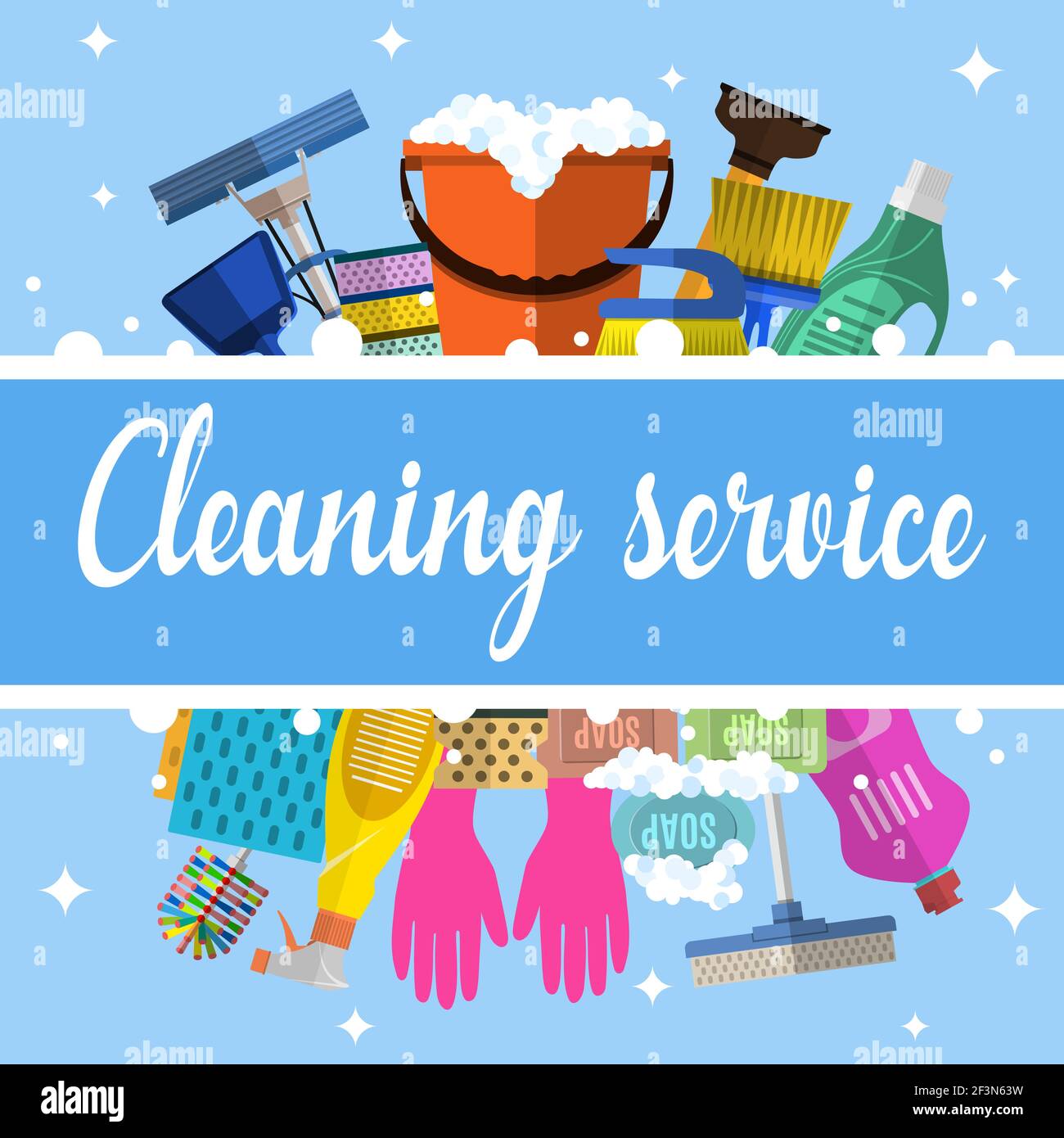 Cleaning service flat illustration Stock Vector Image & Art - Alamy