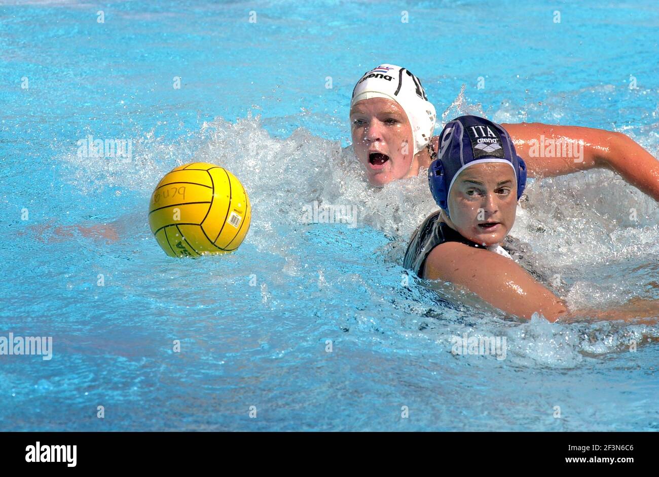 Italian water polo female player in action during the World Water Polo