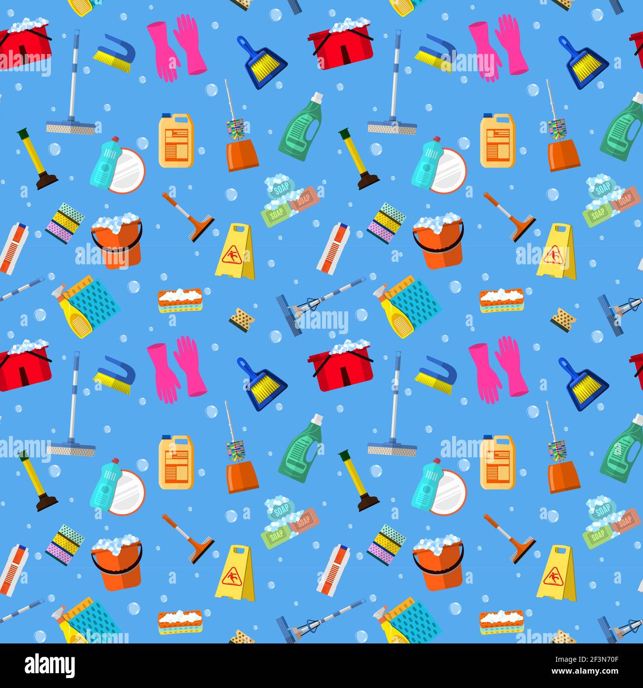 Cleaning seamless pattern Stock Vector