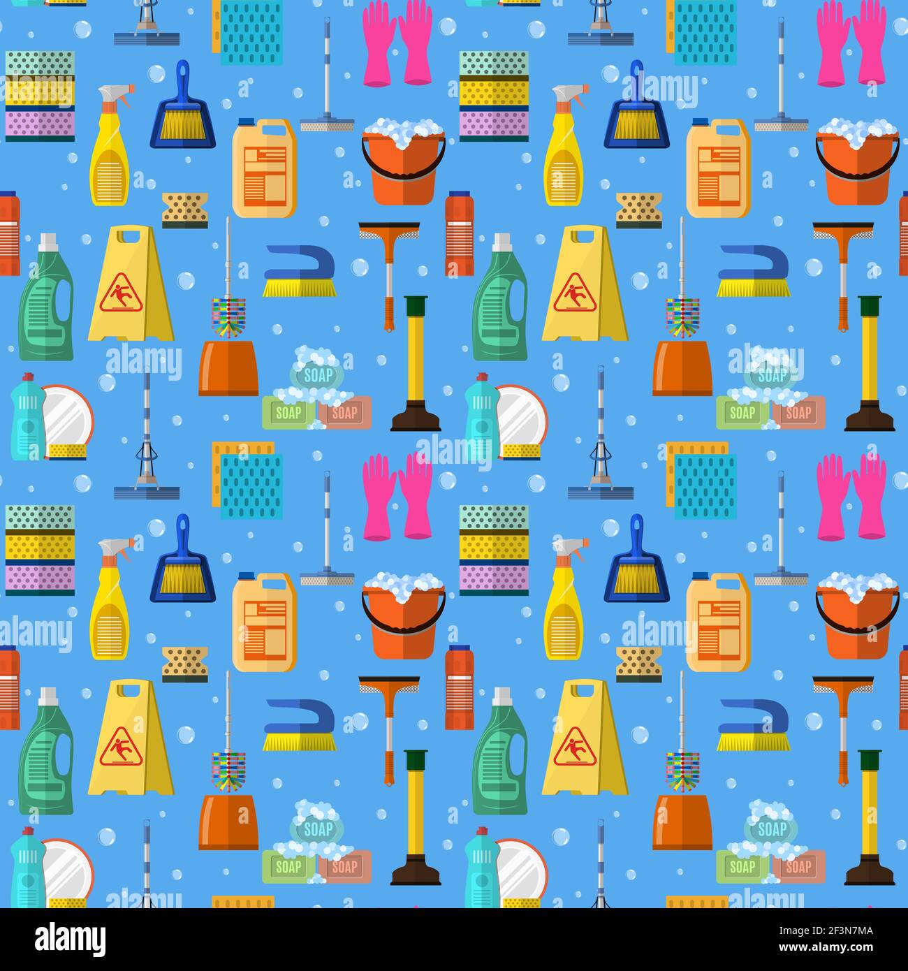 Cleaning seamless pattern Stock Vector