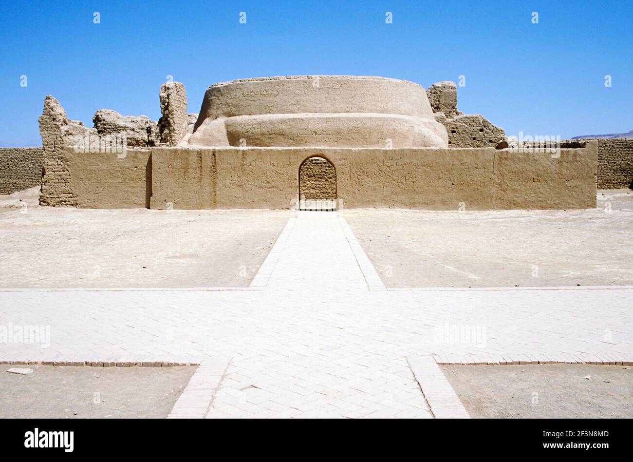 Gaochang is an oasis city on the northern rim of the Taklamakan Desert. The ancient Uigur capital was founded in the 1st century. Buddhism was brought Stock Photo