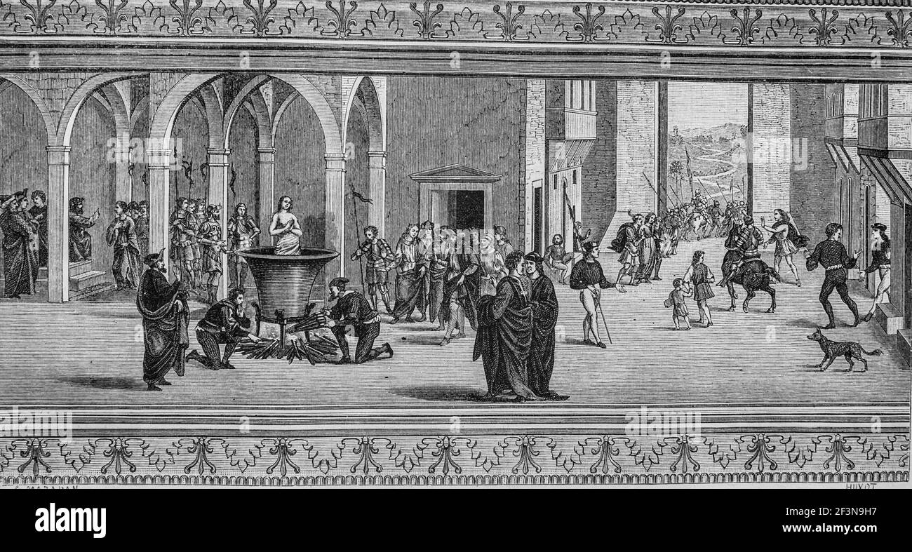 martyre de sainte cecile, la vie illustree des saints,editeur firmin