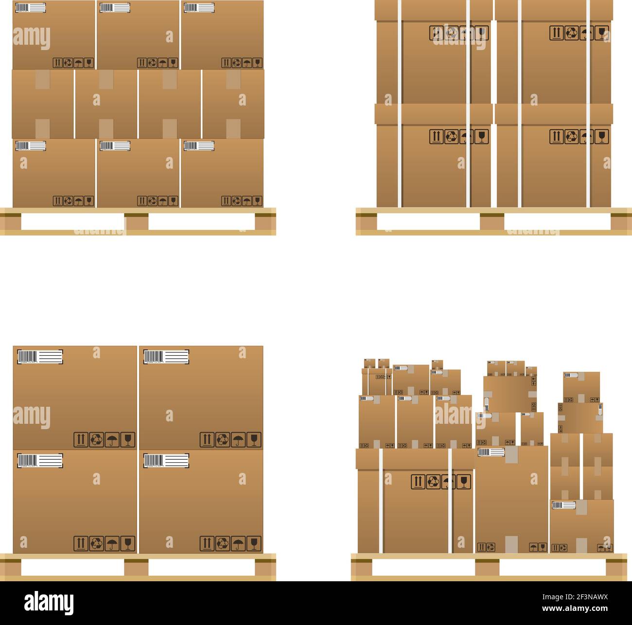 Set of closed brown carton delivery boxes Stock Vector Image & Art - Alamy
