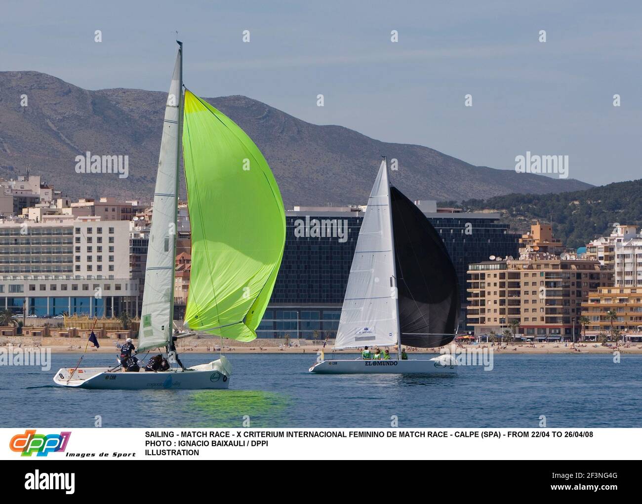 SAILING - MATCH RACE - X CRITERIUM INTERNACIONAL FEMININO DE MATCH RACE - CALPE (SPA) - FROM 22/04 TO 26/04/08 PHOTO : IGNACIO BAIXAULI / DPPI ILLUSTRATION Stock Photo