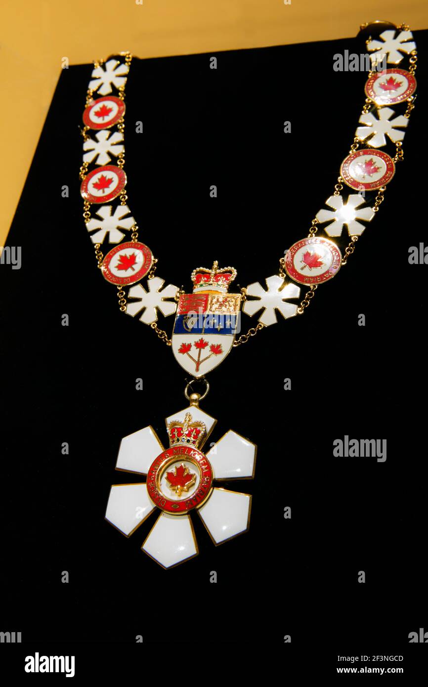 Canada,Ontario,Ottawa, Rideau Hall,official residence of the Governor General of Canada,Order of Canada medal Stock Photo