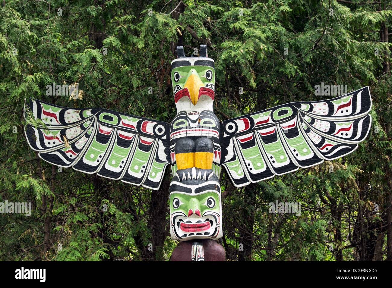 Canada,Ontario,Ottawa, Rideau Hall,official residence of the Governor General of Canada,Totem Pole Stock Photo