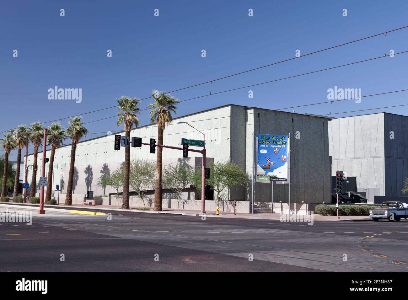 Street view of the 2006 extension to the Phoenix Art Museum, Arizona, USA. Stock Photo