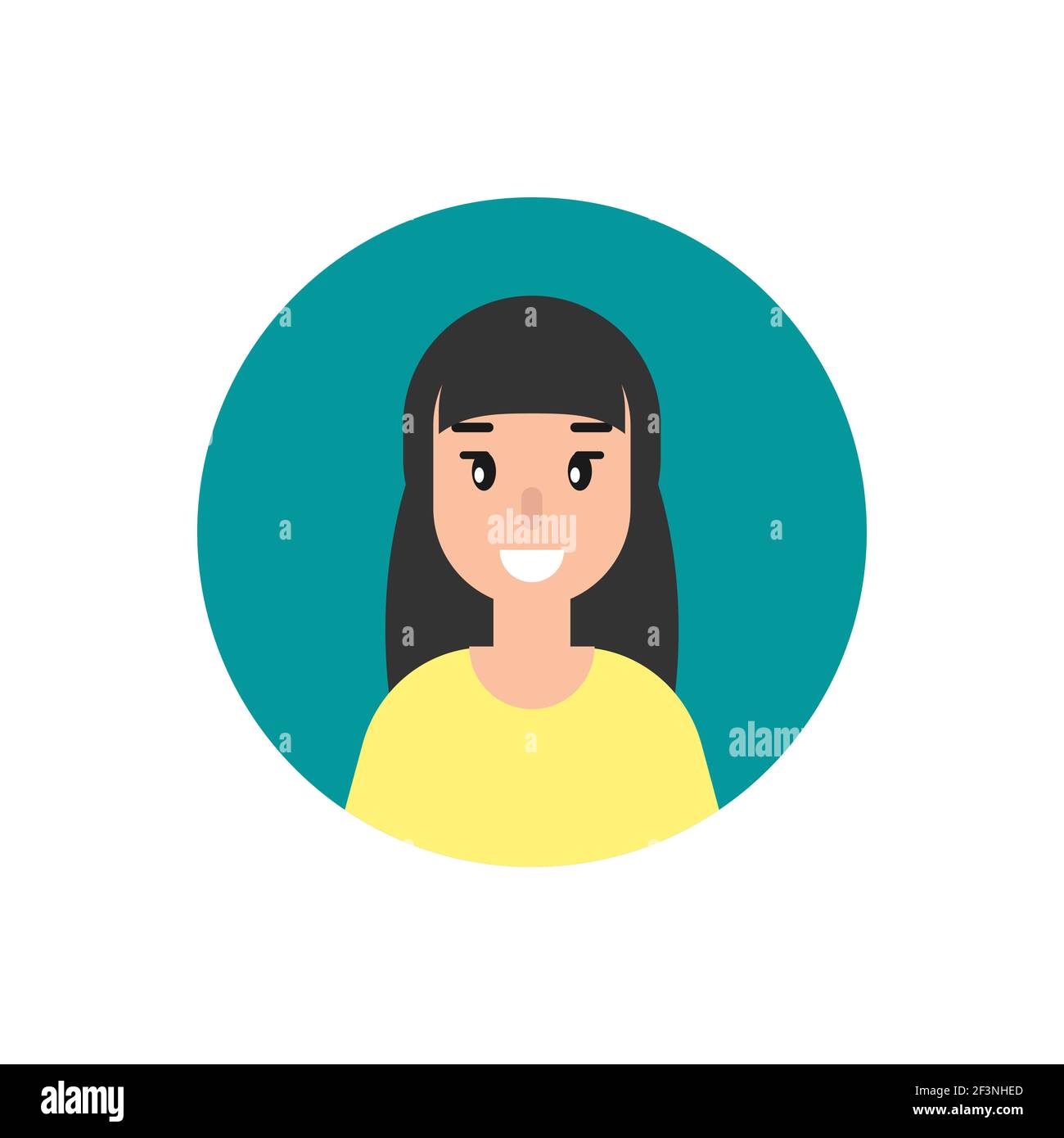 Premium Vector  Avatar girl woman face flat round user my account