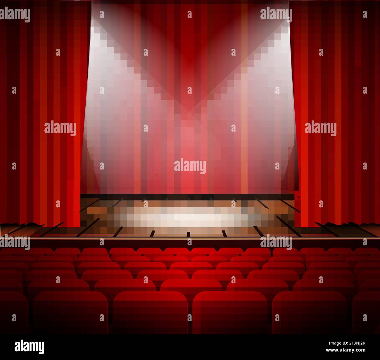 theater stage with a red curtain Stock Vector Image & Art - Alamy