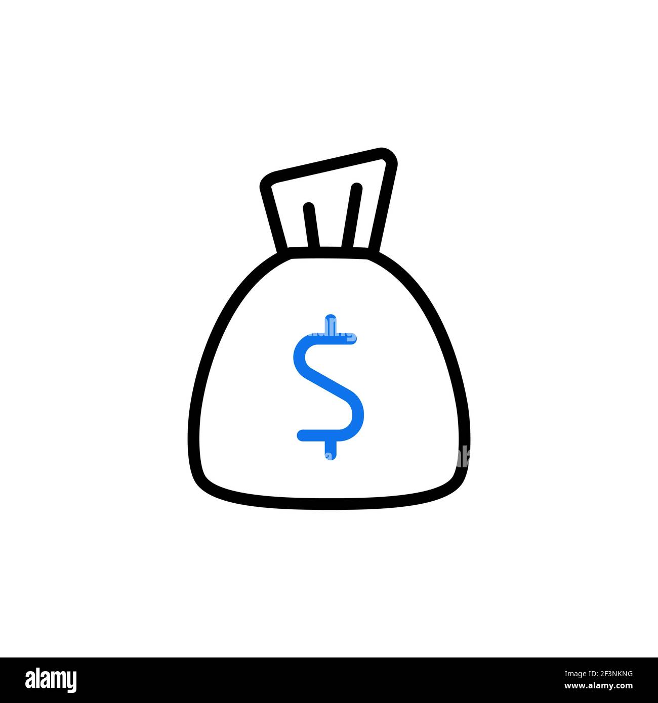 Money Bag outline icon vector. Finances sign. Graph symbol for your web ...