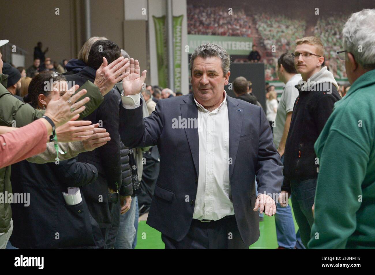 Pascal Donnadieu coach of Nanterre 92 team during the Champions League Group D basketball match between Nanterre 92 and Telekom Baskets Bonn on January 24 2018 at Palais des Sports Maurice Thorez