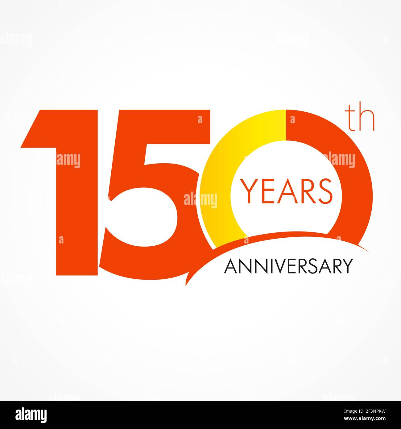 Anniversary 150 years old celebrating logo. Birthday greetings one hundred fifty celebrates. 100 years old celebrating classic logo. Simple traditiona Stock Vector