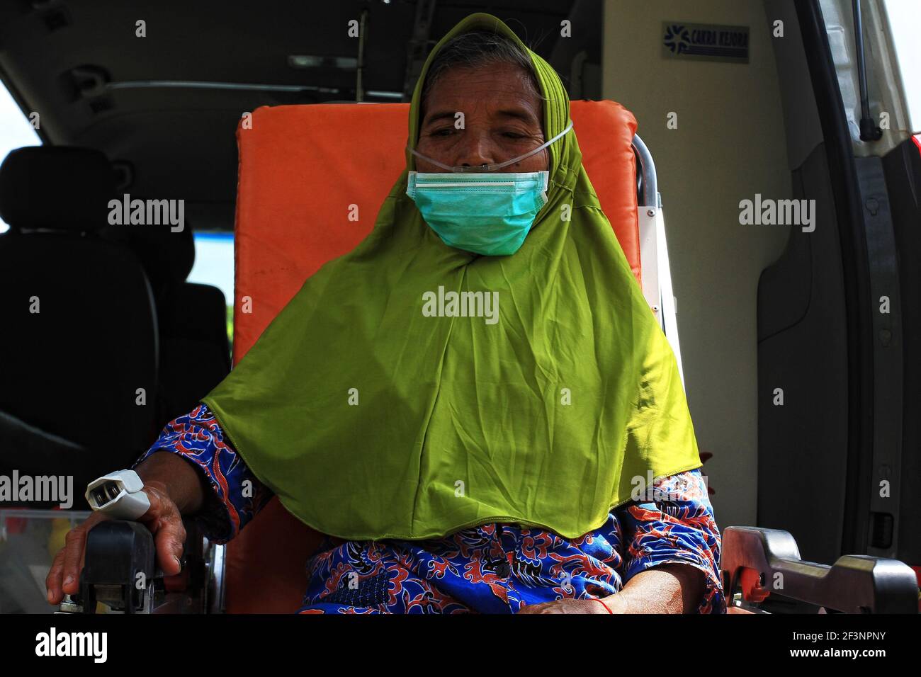 Medical Check Up at Disasters Shelters in Yogyakarta Stock Photo