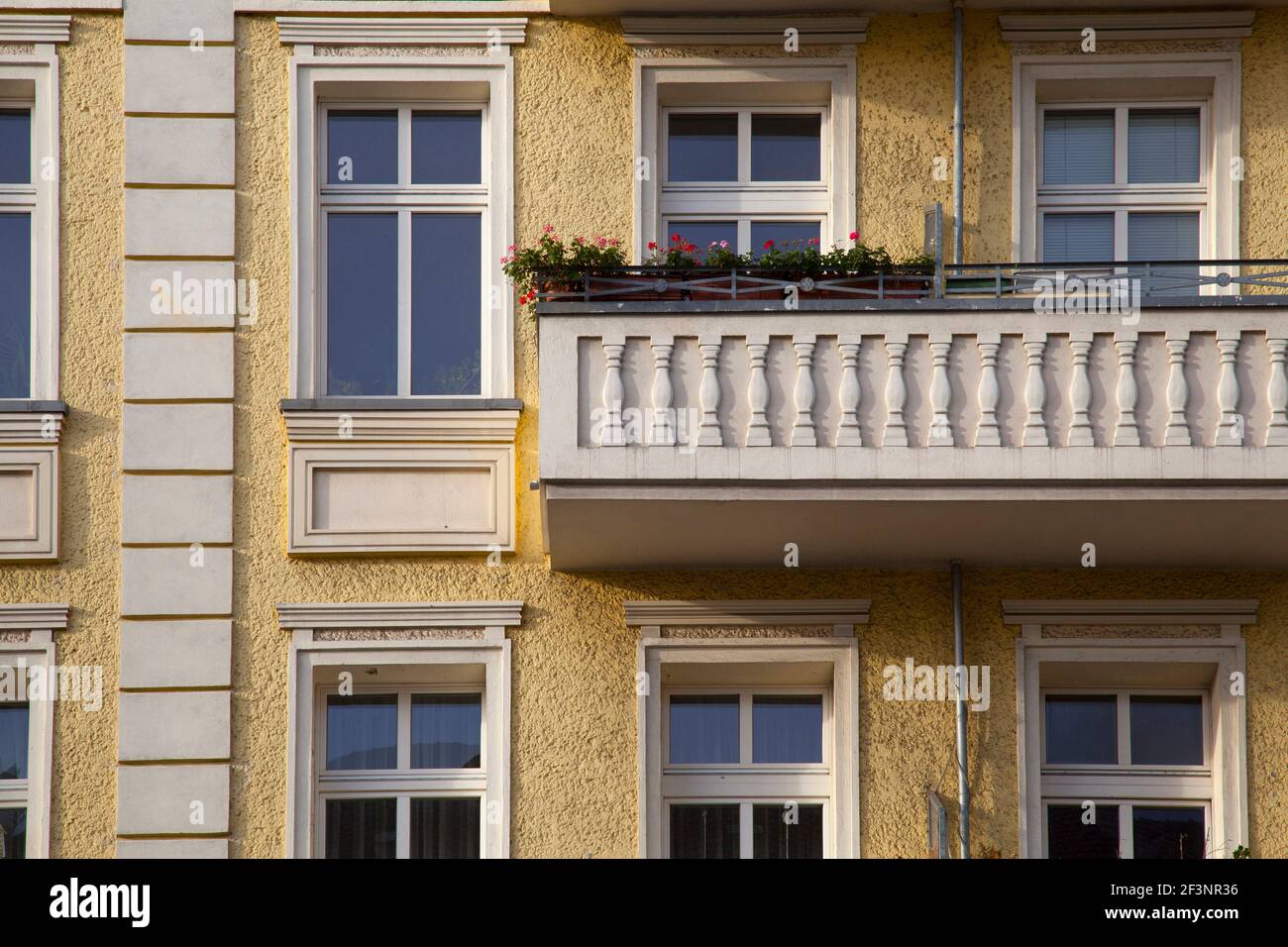 Town houses, historic houses, terraced rental properties in Berlin. City apartment buildings Stock Photo
