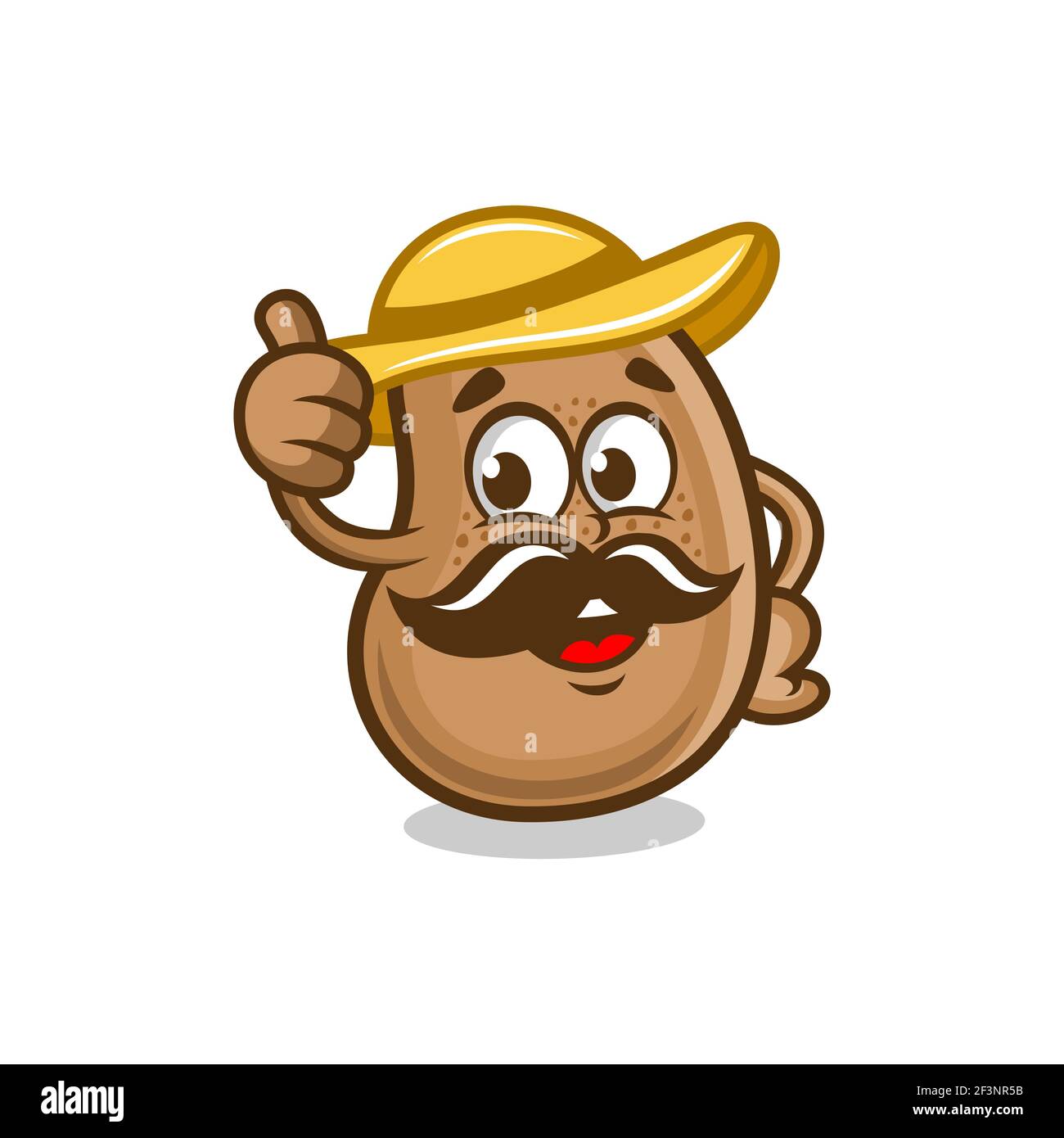 Cute potato on white background Royalty Free Vector Image