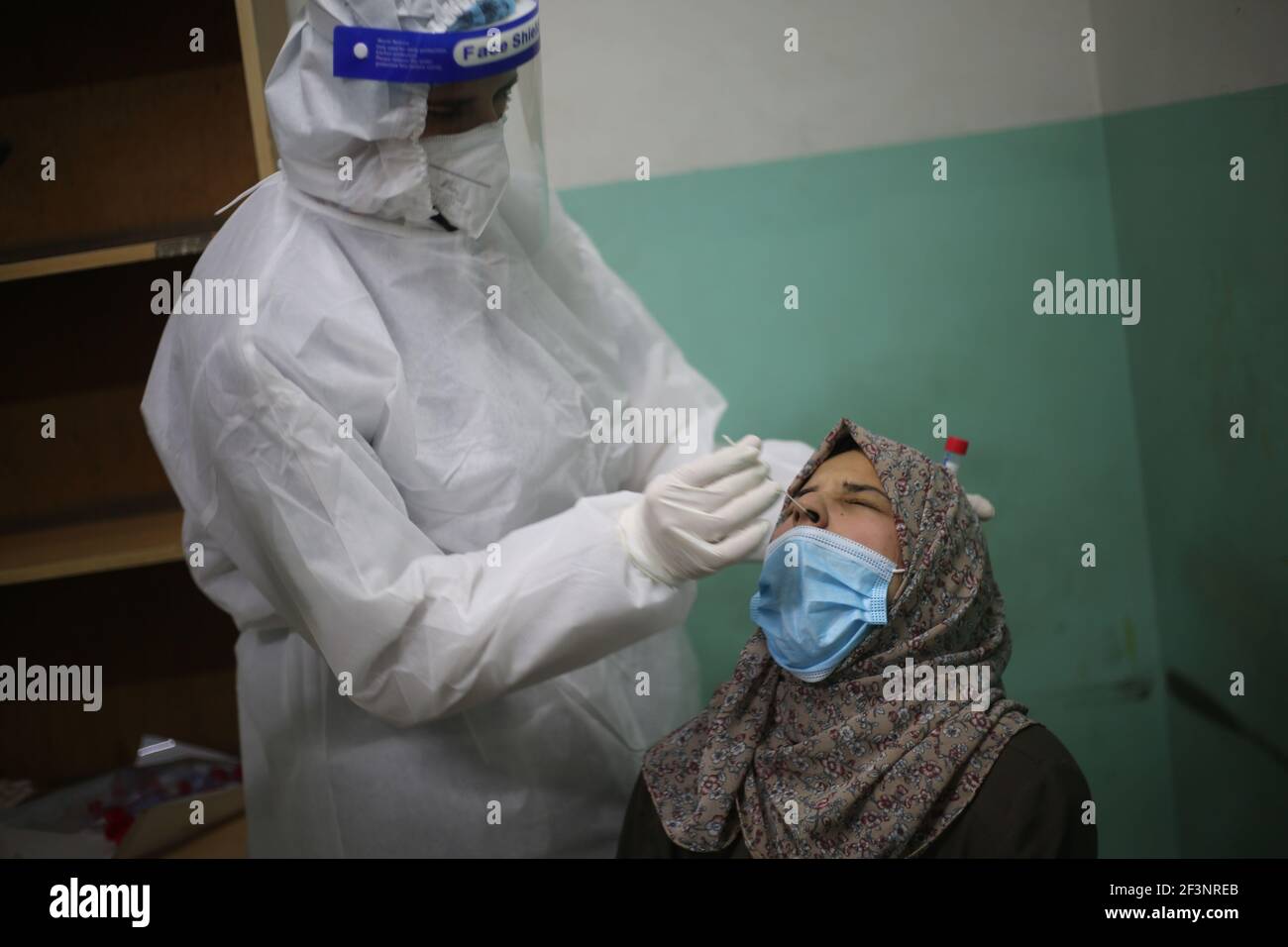 Coronavirus Outbreak in Gaza Stock Photo