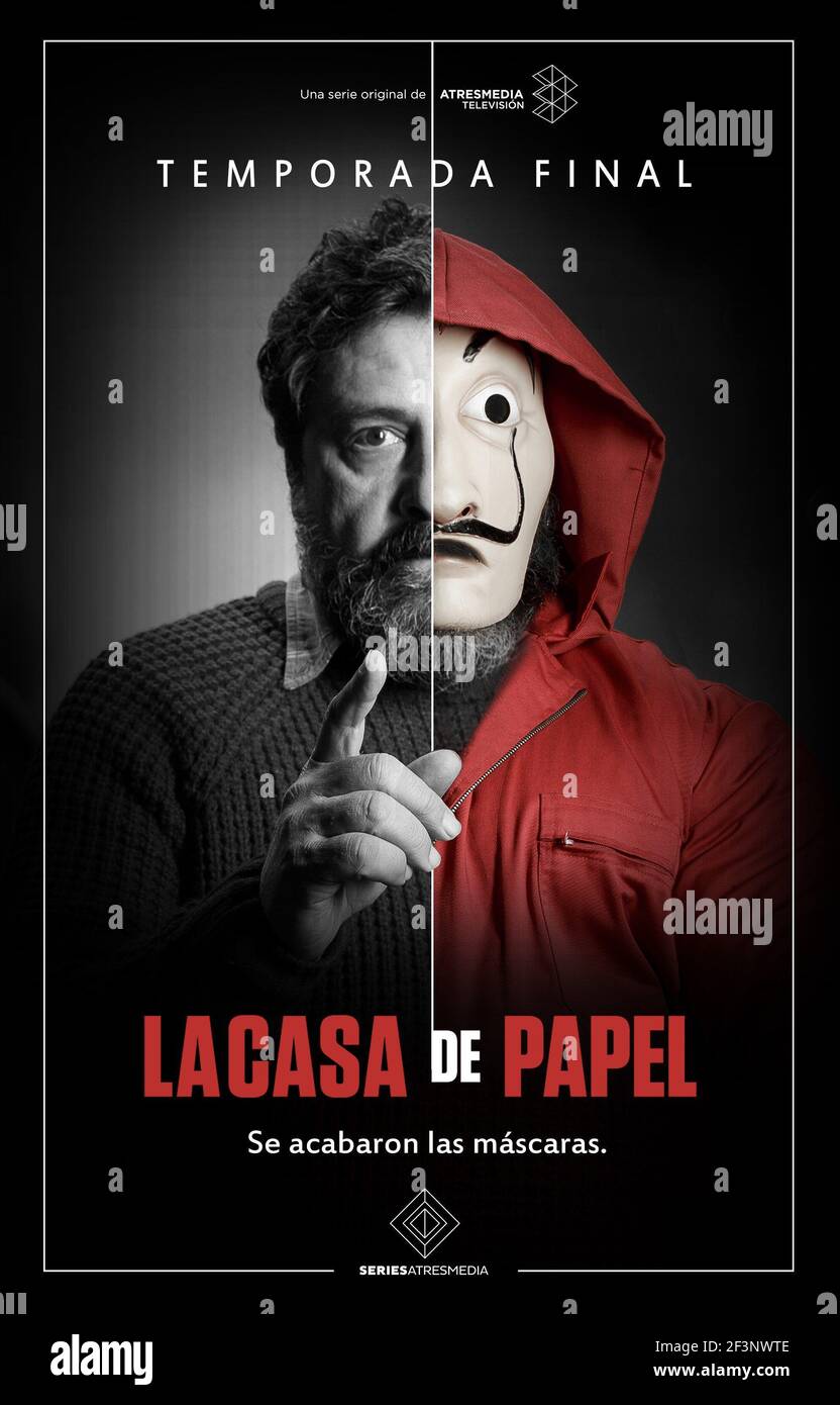 La Casa de Papel TV Series (2017 - ) Spain 2018 Season 2 Created by Alex  Pina Paco Tous Spanish poster Stock Photo - Alamy