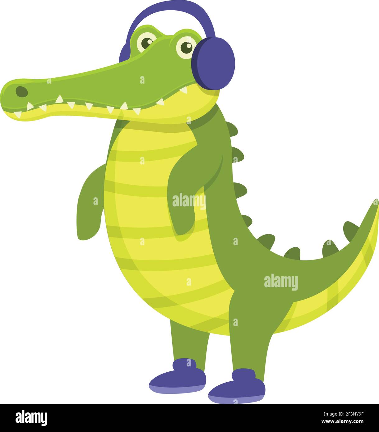 Crocodile with headphones icon. Cartoon of Crocodile with headphones vector  icon for web design isolated on white background Stock Vector Image & Art -  Alamy